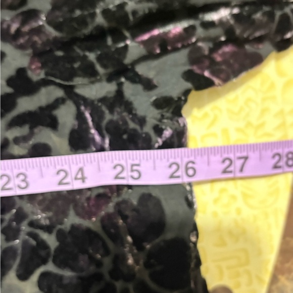 Vintage Black and Purple Sheer Graphic Buttoned Blouse with Notched Collar - Picture 8 of 10